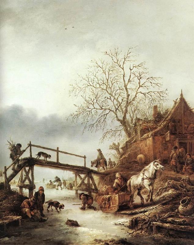 OSTADE, Isaack van A Winter Scene  ag Germany oil painting art
